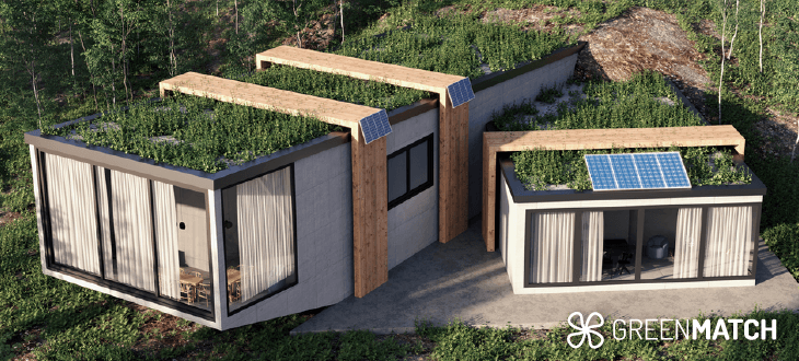 Green roofs can range from simple grass and wildflowers to full-blown gardens with trees and shrubs