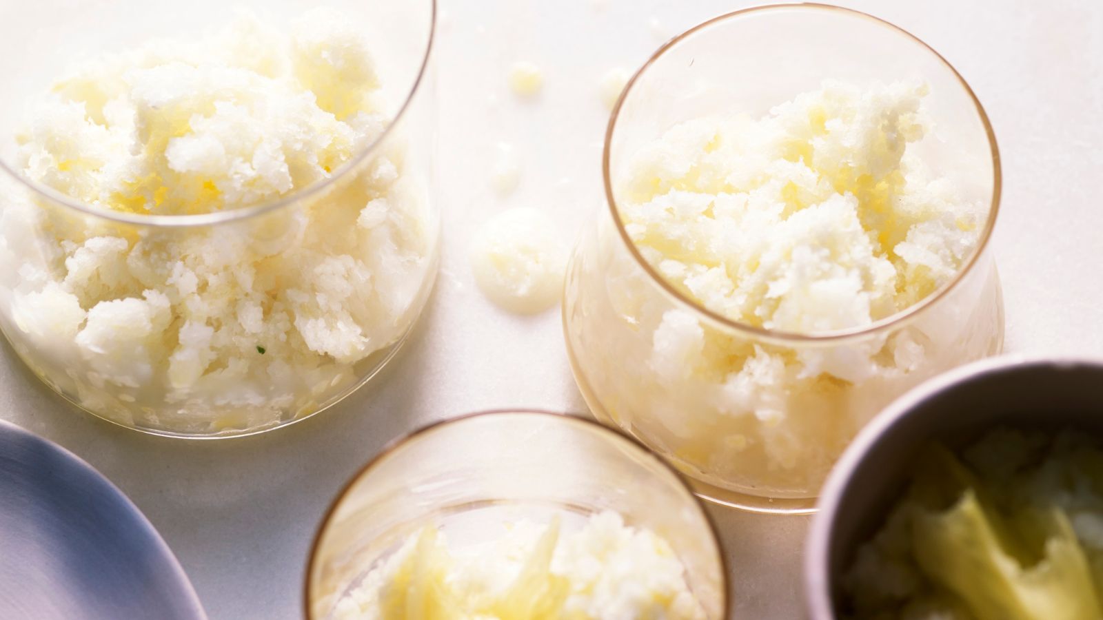 Coconut, pineapple and kaffir lime granita