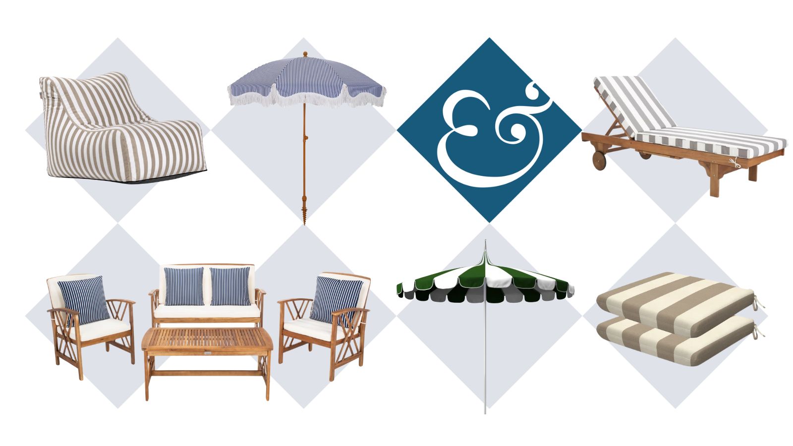 Wayfair gestreifte Outdoor -Möbel