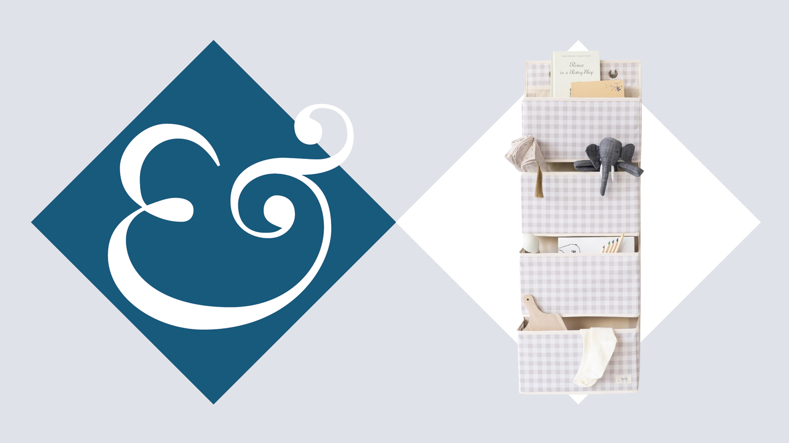 an over the door storage organizer with items inside each pocket