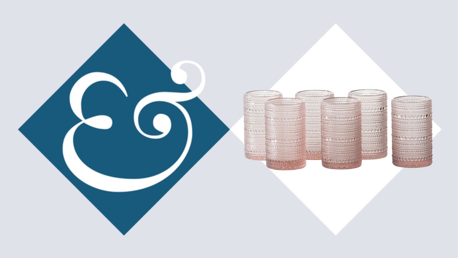 Pale pink beaded drinking glasses