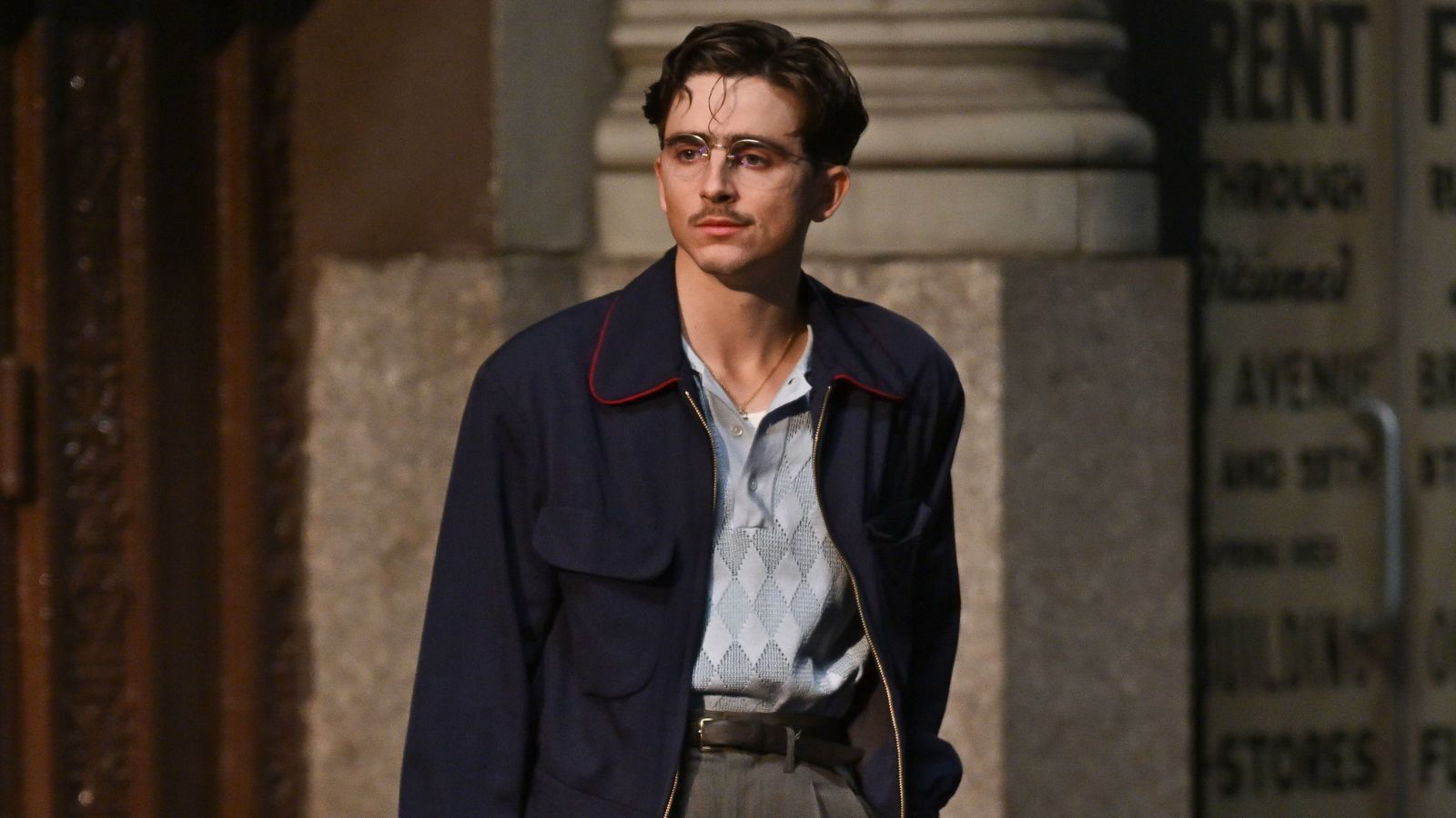 Timothée Chalamet filming Marty Supreme