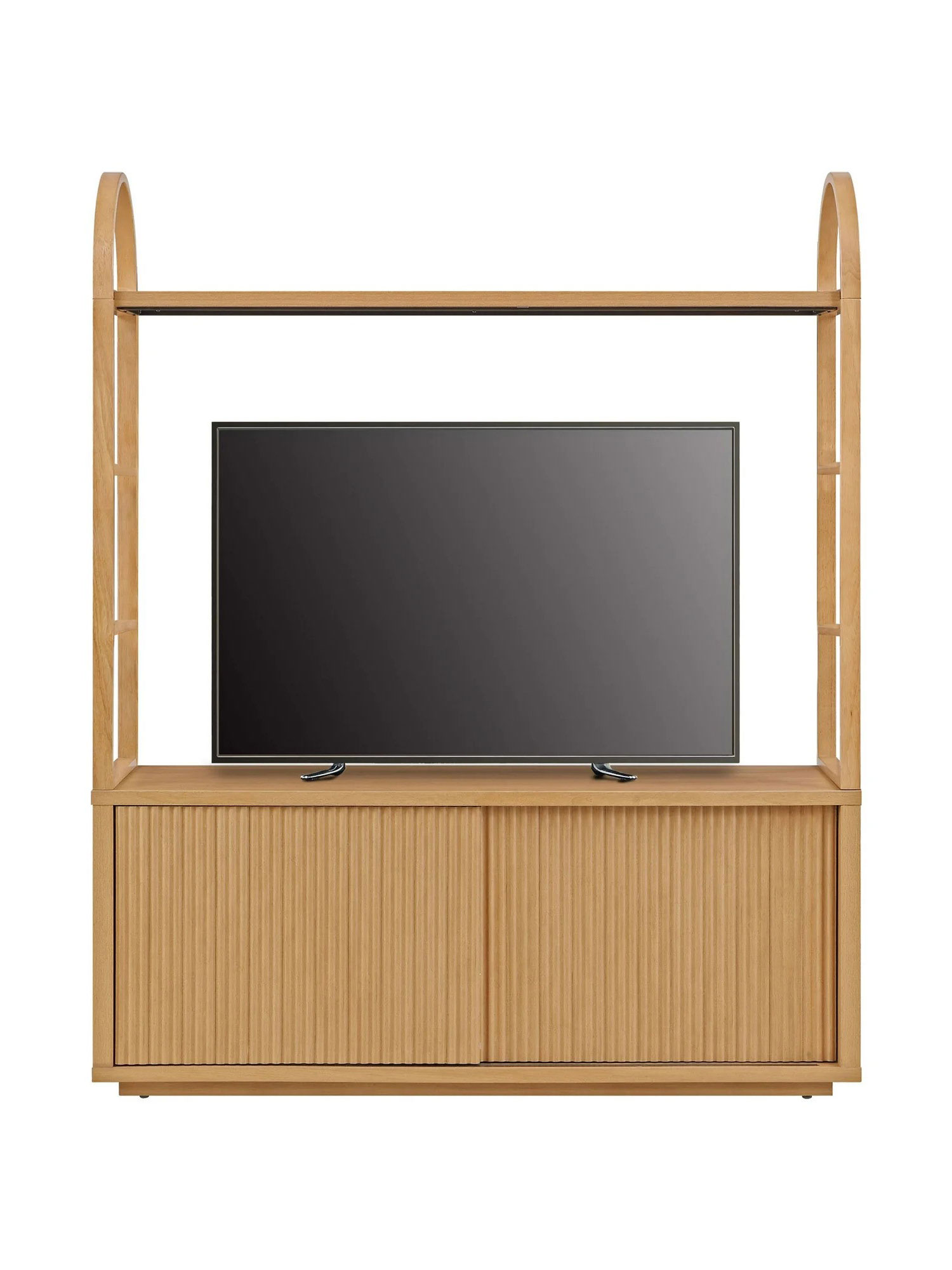 Wunderschönes geriffeltes großes Bücherregal-Entertainment-Center 