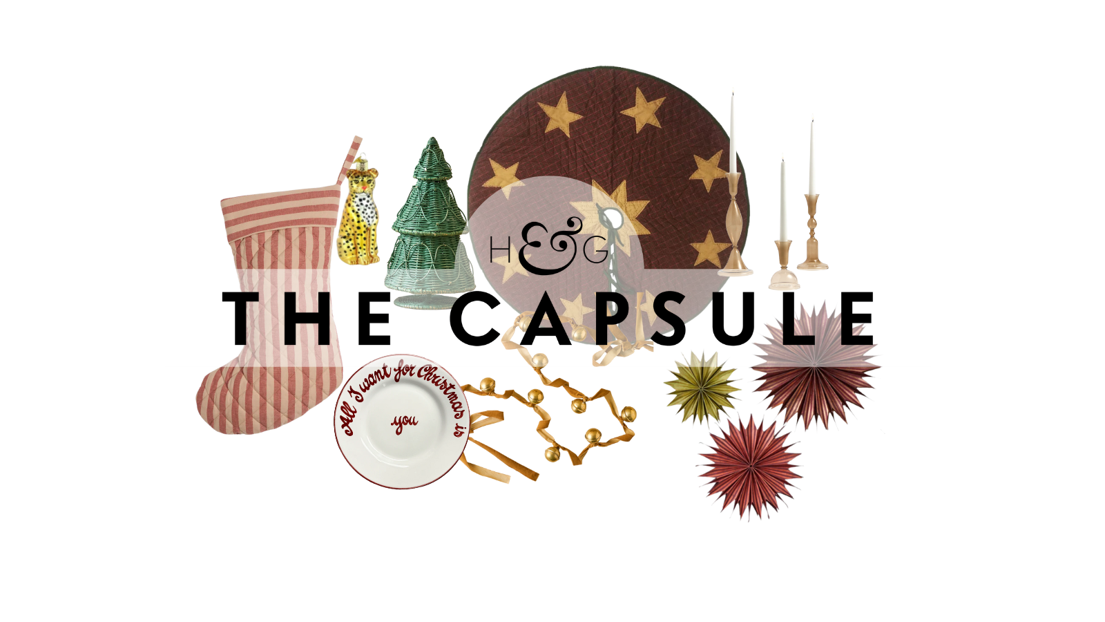 an assortment of cozy, maximalist Christmas decor