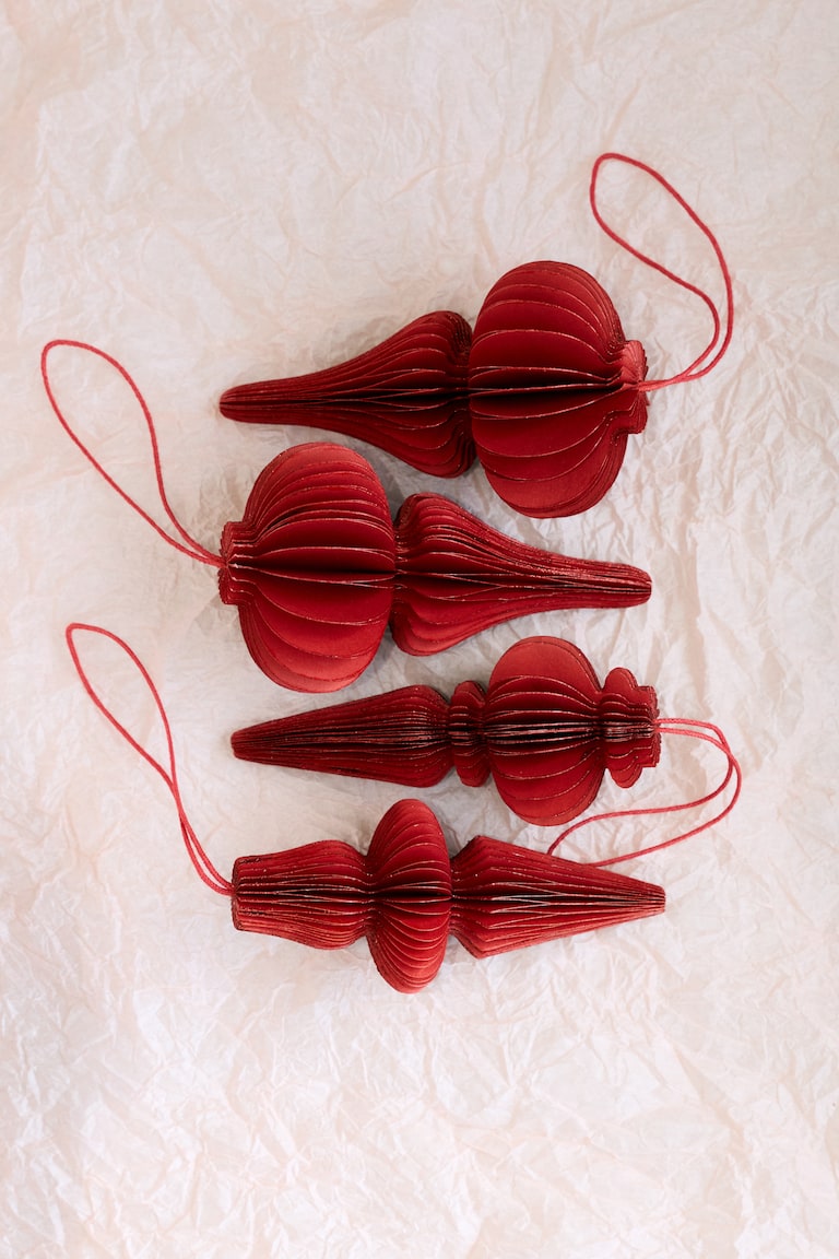 4er-Pack Weihnachtsdekorationen aus Papier