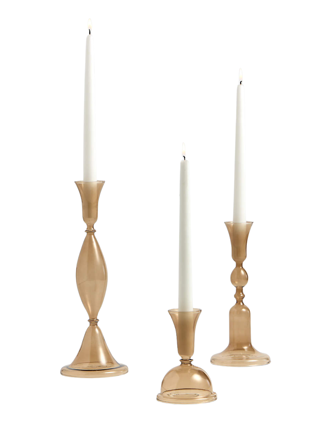 Milano Kegelhalter aus bernsteinfarbenem Glas, 3er-Set