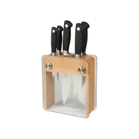 Mercer Culinary Genesis 6-teiliges Messerblock-Set aus Holz und Glas