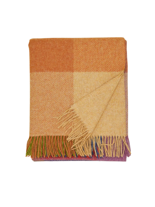 Plaid-Überwurf aus Merinowolle 