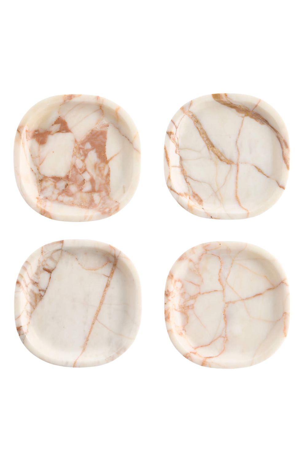 Runde Untersetzer aus Marmor, 4er-Set