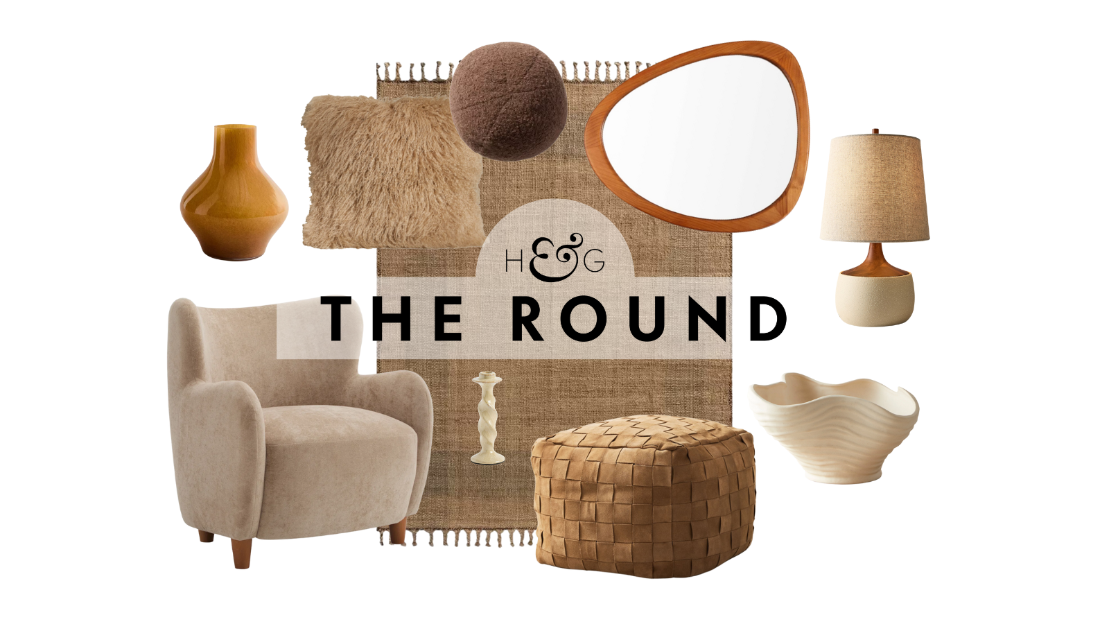 an assortment of warm minimalist decor