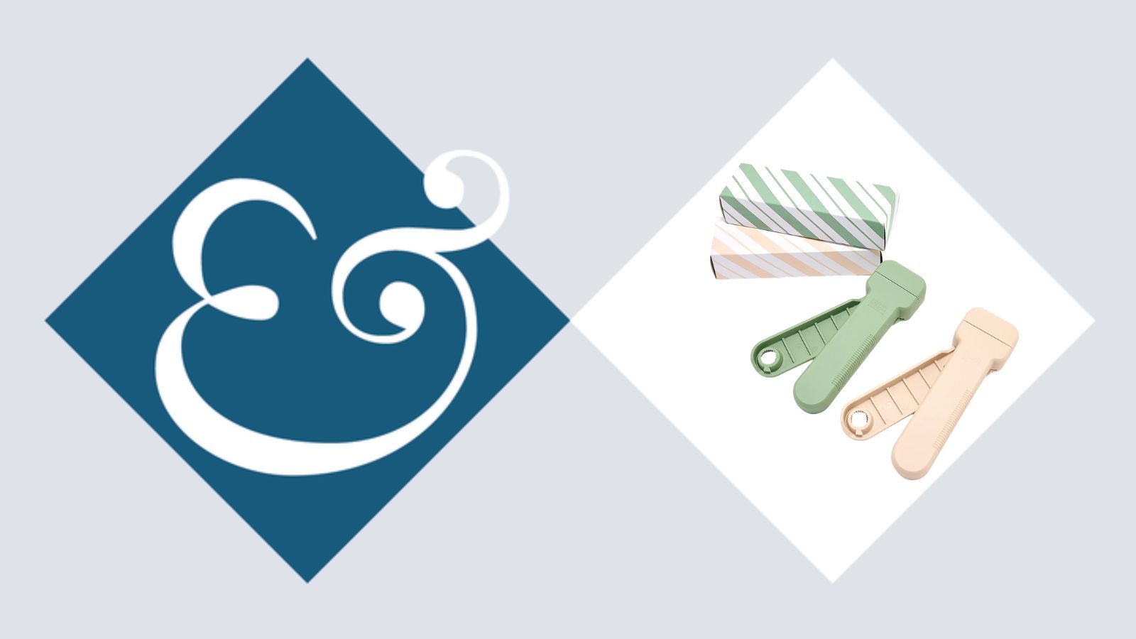 Sage green and taupe jar openers with matching gift boxes