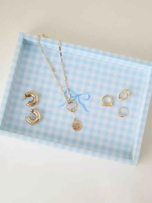 Gingham-Schleifentablett