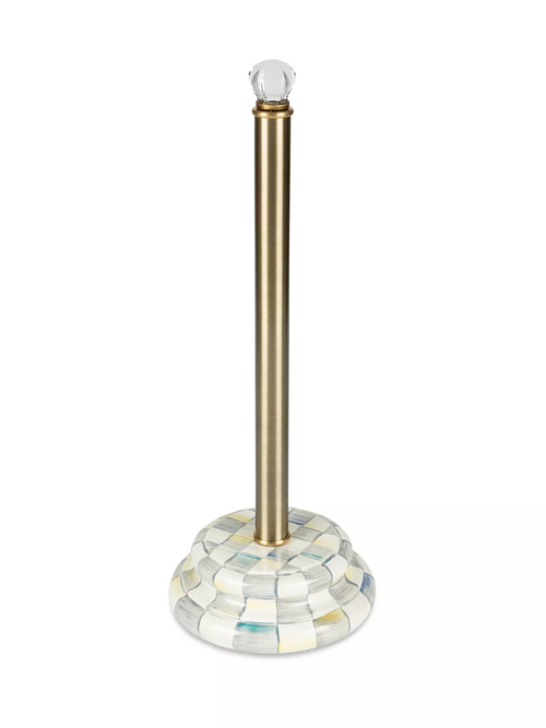 Toilettenpapieraufbewahrung aus Sterling-Karo-Emaille