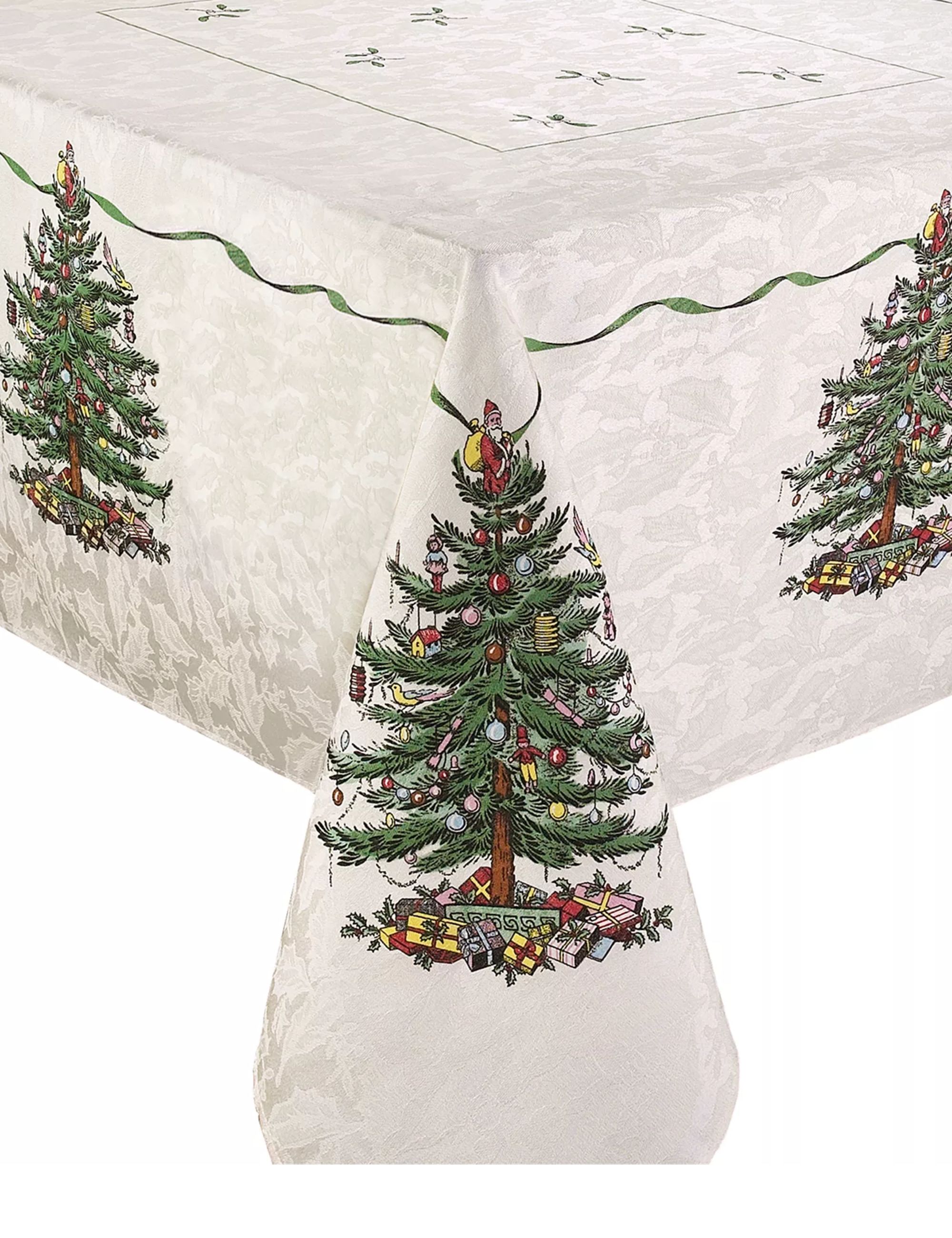 Spode Weihnachtsbaum Elfenbein/Grün Tischdecke