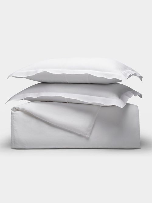 Bettwäsche-Set aus Leinen – Weiß