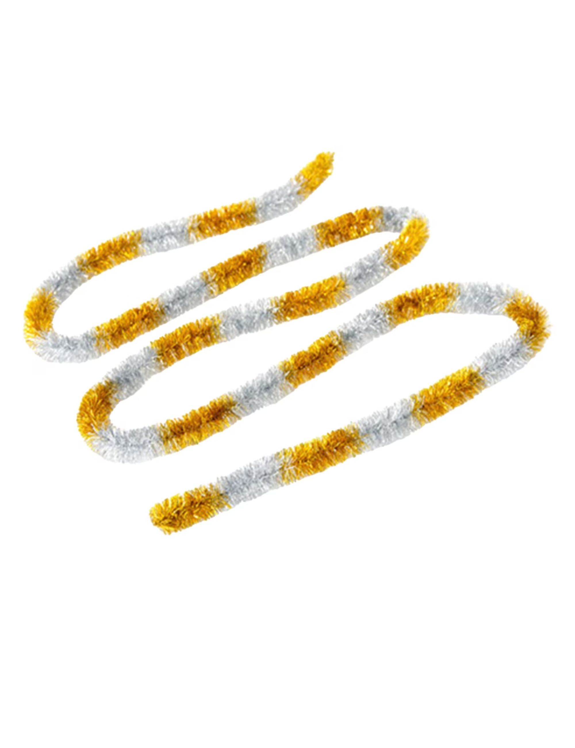 Bunt gestreifter Weihnachtsbaumschmuck aus Wolle