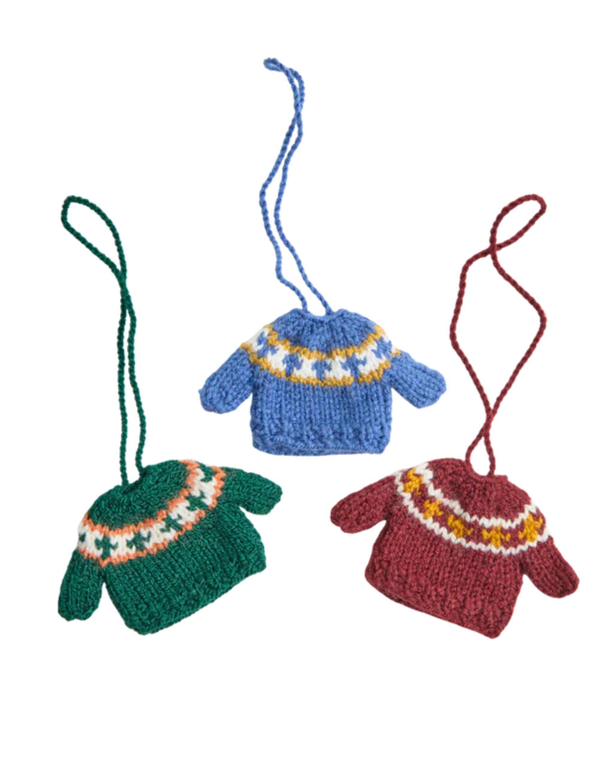Mini-Pullover-Ornament-Trio