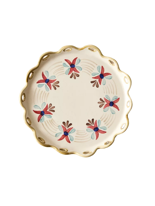 Keramik-Dessertteller mit Blumenmuster