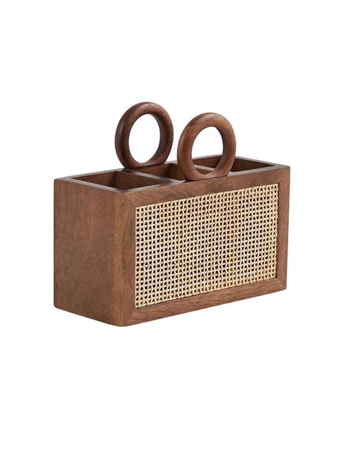 Besteckhalter aus Rohrgeflecht