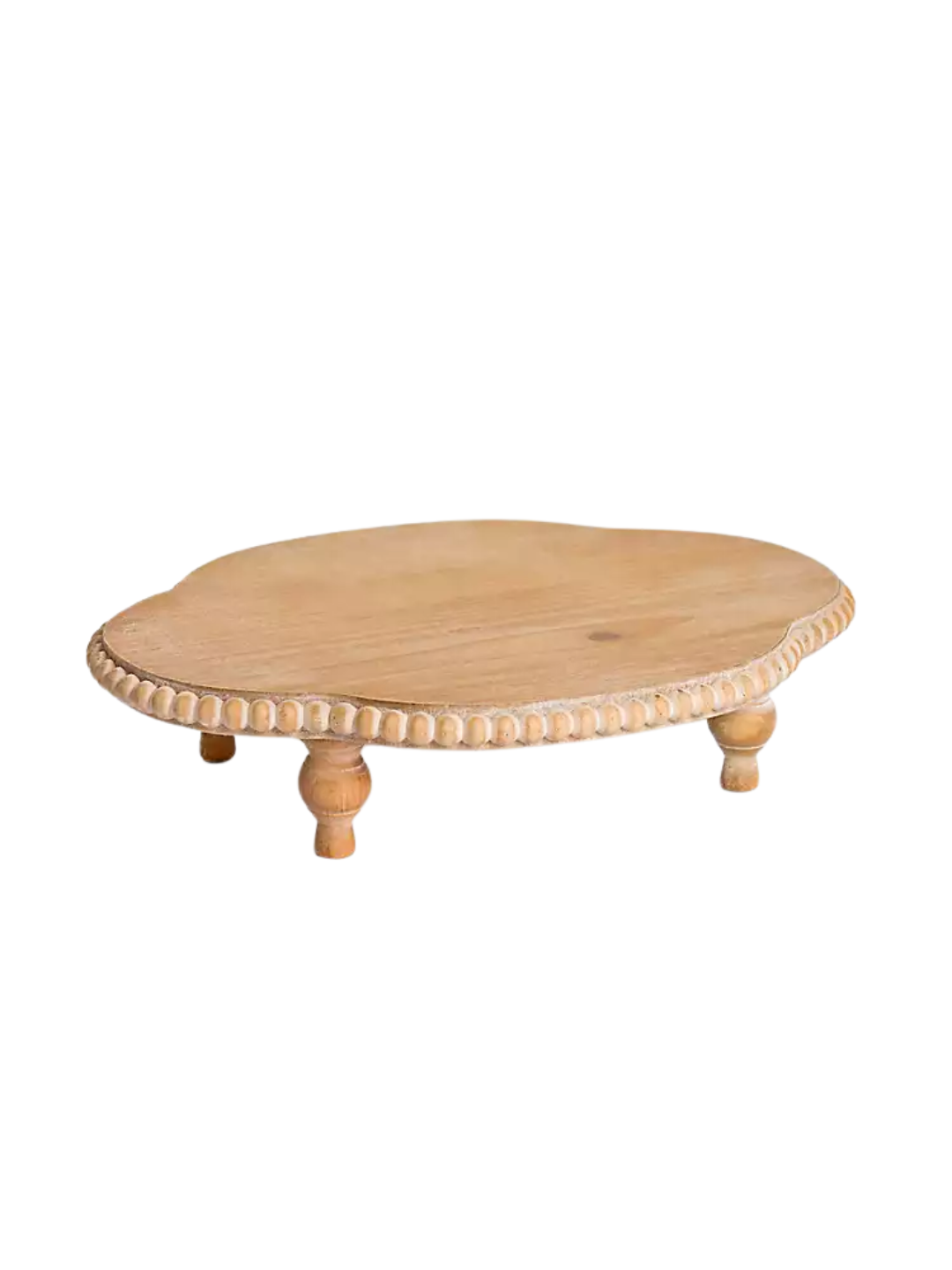 Natürliches, gewelltes, perlenbesetztes Holz-Riser