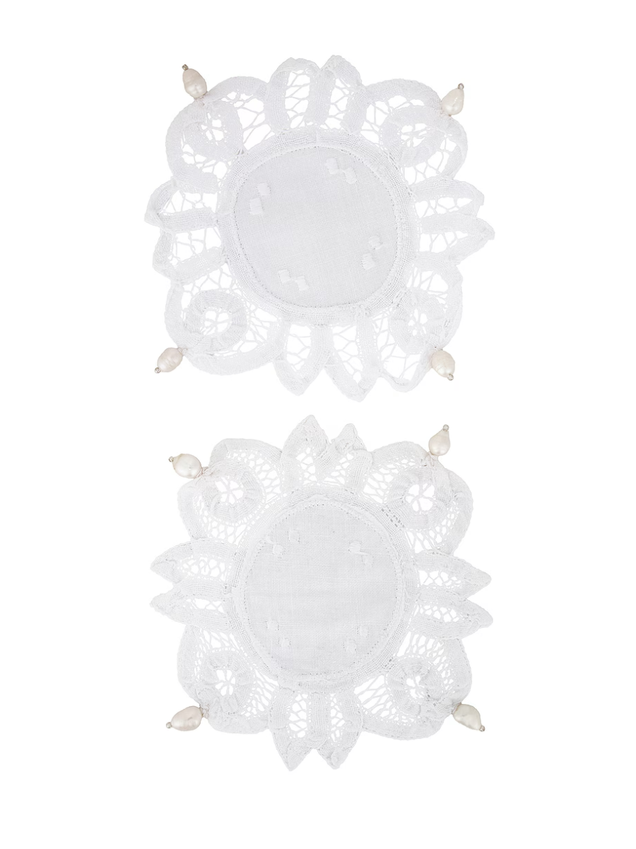 Spitzen-Perlen-Untersetzer