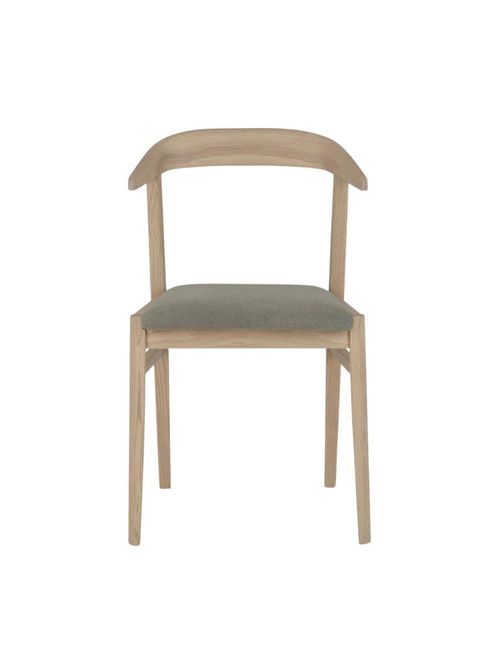 Stuhl aus Leinenmoos und Eiche