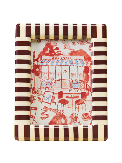 Gestreifter Zwetschgenkrapp-Rahmen