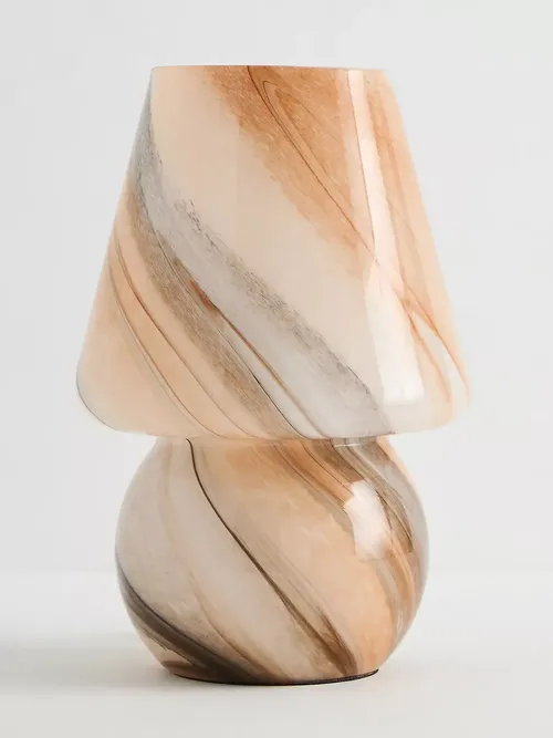 Lefkada Tischlampe aus wirbelndem Glas