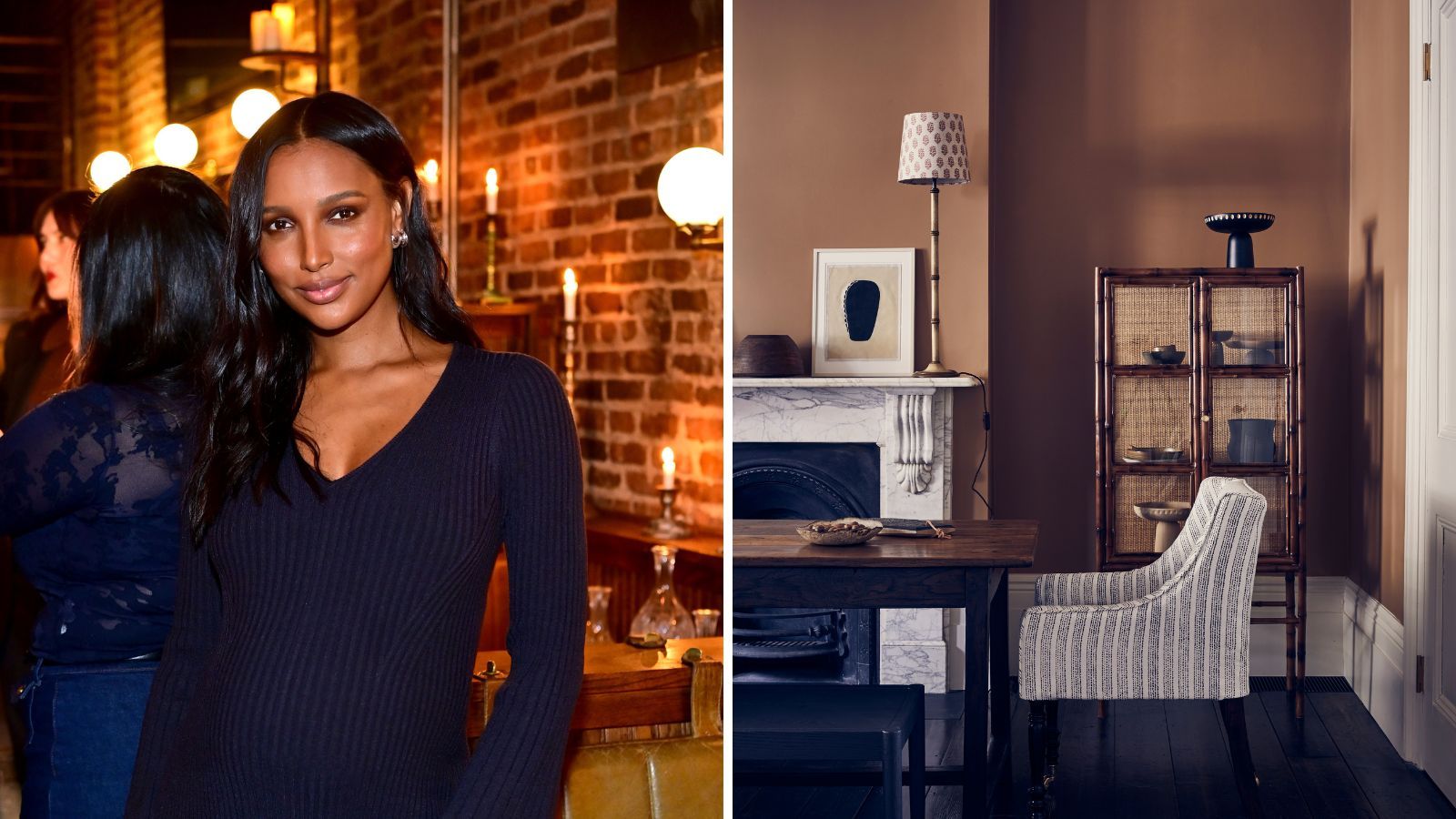 Jasmine Tookes / brown dining room