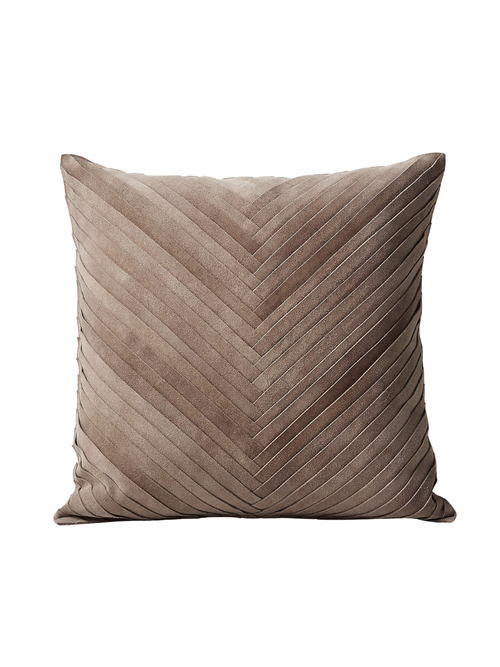 Hellbraunes Kerro-Wurfkissen aus gewebtem Wildleder 