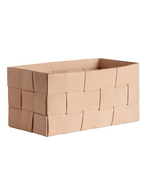 Geflochtener Lederkorb