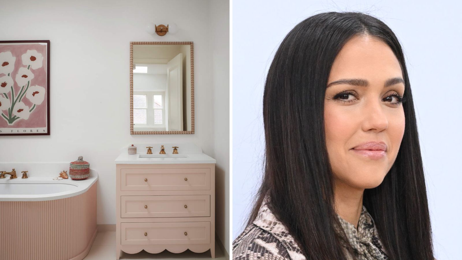 Jessica Alba pink vanity