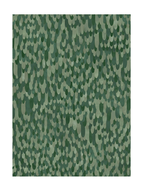 Rays of Plumeria-Tapetenpaneel in Emerald Desires