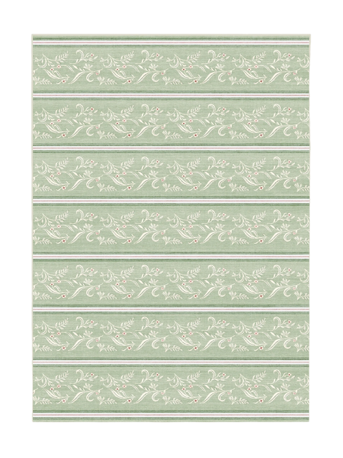 Sambuco Stripe Celadon Outdoor-Teppich, 5' x 7'