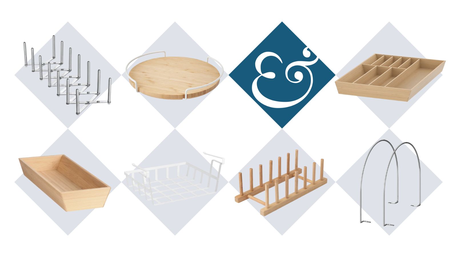 Eine Collage aus IKEA-Küchenorganisationsstücken