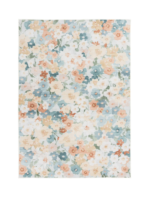 Mainstays 5'x7' waschbarer Blumen-Cluster-Teppich für den Innenbereich