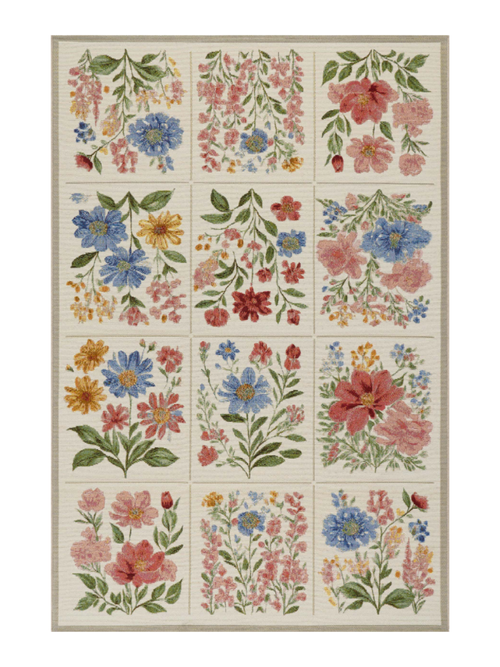 Solari Floral Outdoor-Teppich, 3' x 5'
