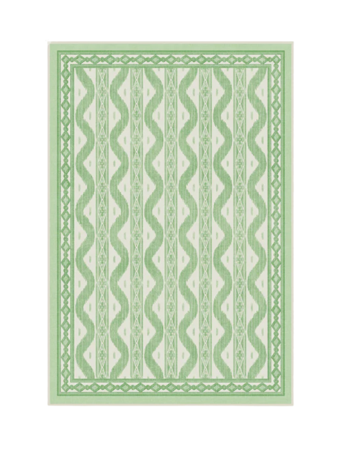 Flachgewebter Teppich „Ava Ikat“, Grün, 4' x 6'