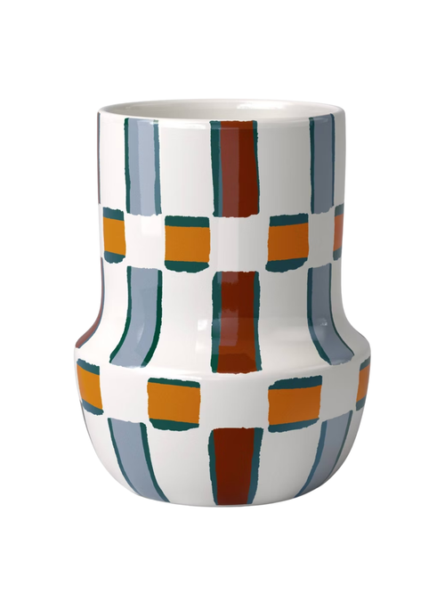 Farbiger Übertopf aus Keramik für den Außenbereich