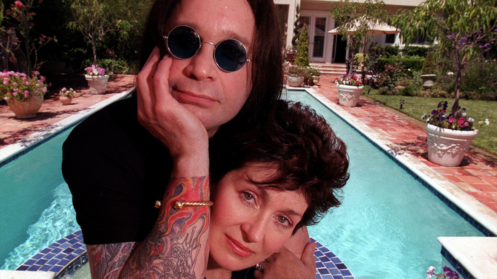 Ozzy Osbourne und Sharon Osbourne in ihrem Haus in Los Angeles