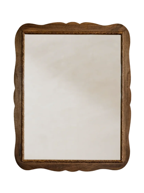 Caroline Spiegel aus geschnitztem Holz