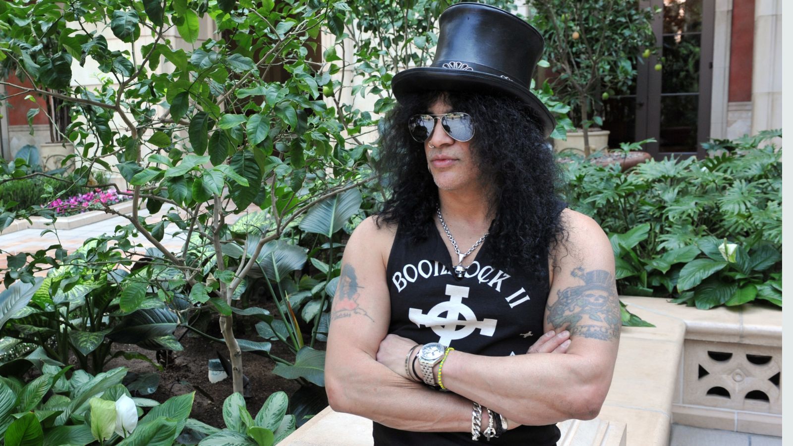 slash in his los angeles garden