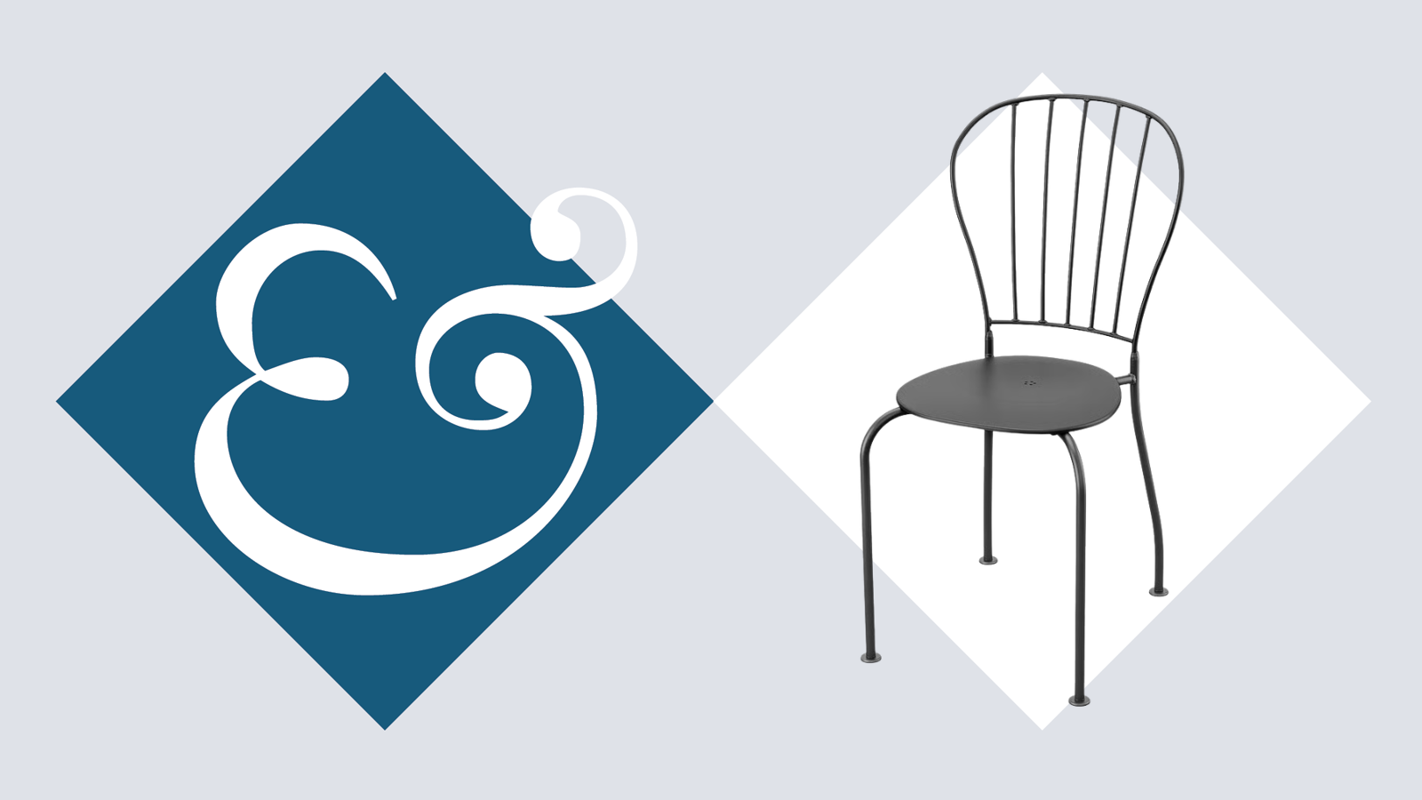 IKEA Lacko Outdoor-Stuhl vor einem H&G-Logo-Hintergrund