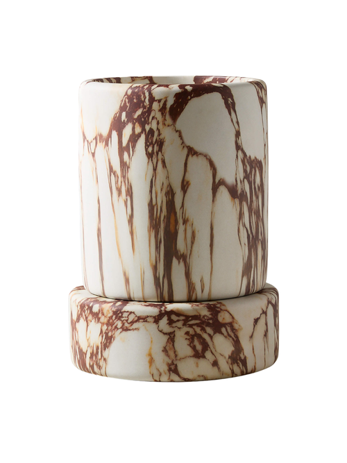 Situ Pflanzgefäß aus rotem Calacatta-Marmor, hoch