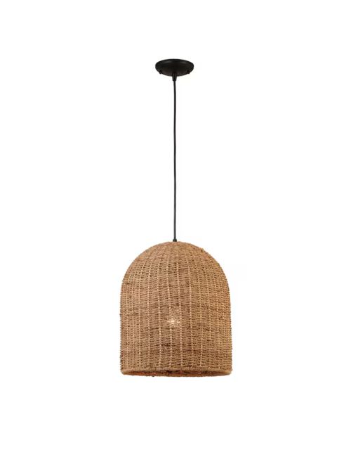 allen + roth natürliche Rattan-Pendelleuchte