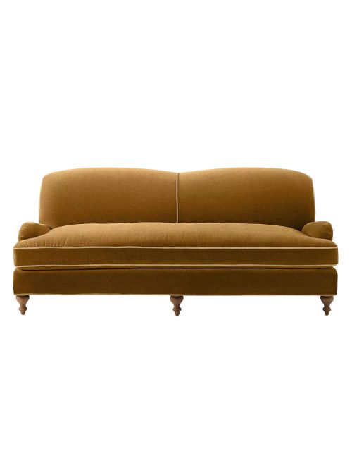 Miramar Englisches Rollarmsofa mit Sitzbank – Samt-Mohair-Lerche