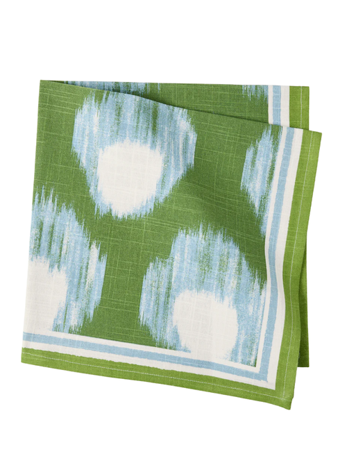 Grüne Buchara-Serviette mit Ikat-Aufdruck