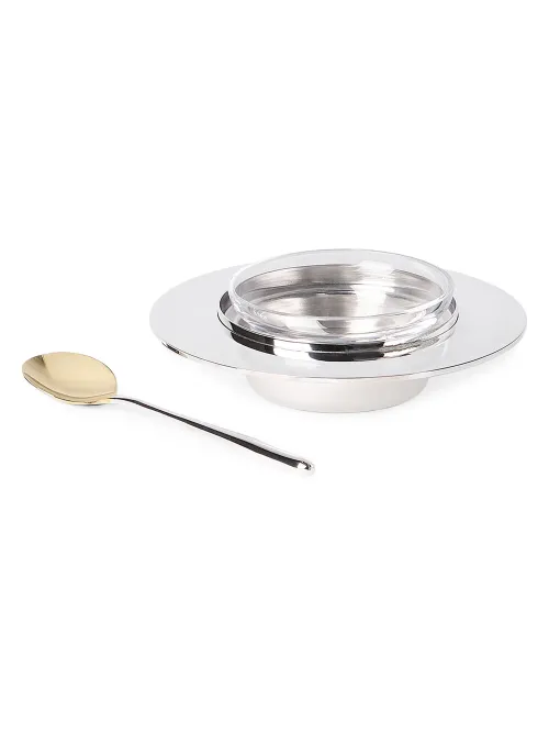 Brunello Cucinelli Kaviar-Set aus versilbertem Stahl