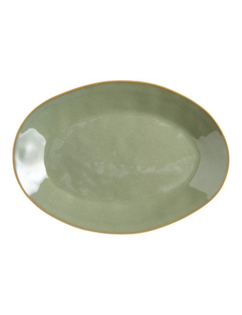 Marin Sage Green Kleine ovale Steinzeugplatte