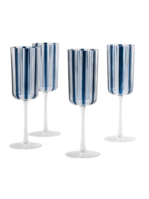 Montauk Stripe Outdoor-Champagnergläser – 4er-Set